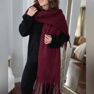 SHEIN Deep Red Cozy Scarf